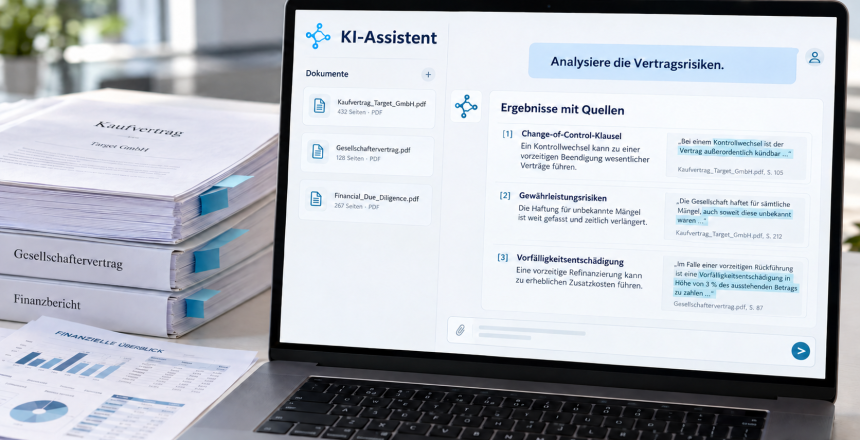 Laptop mit KI-Hinweis